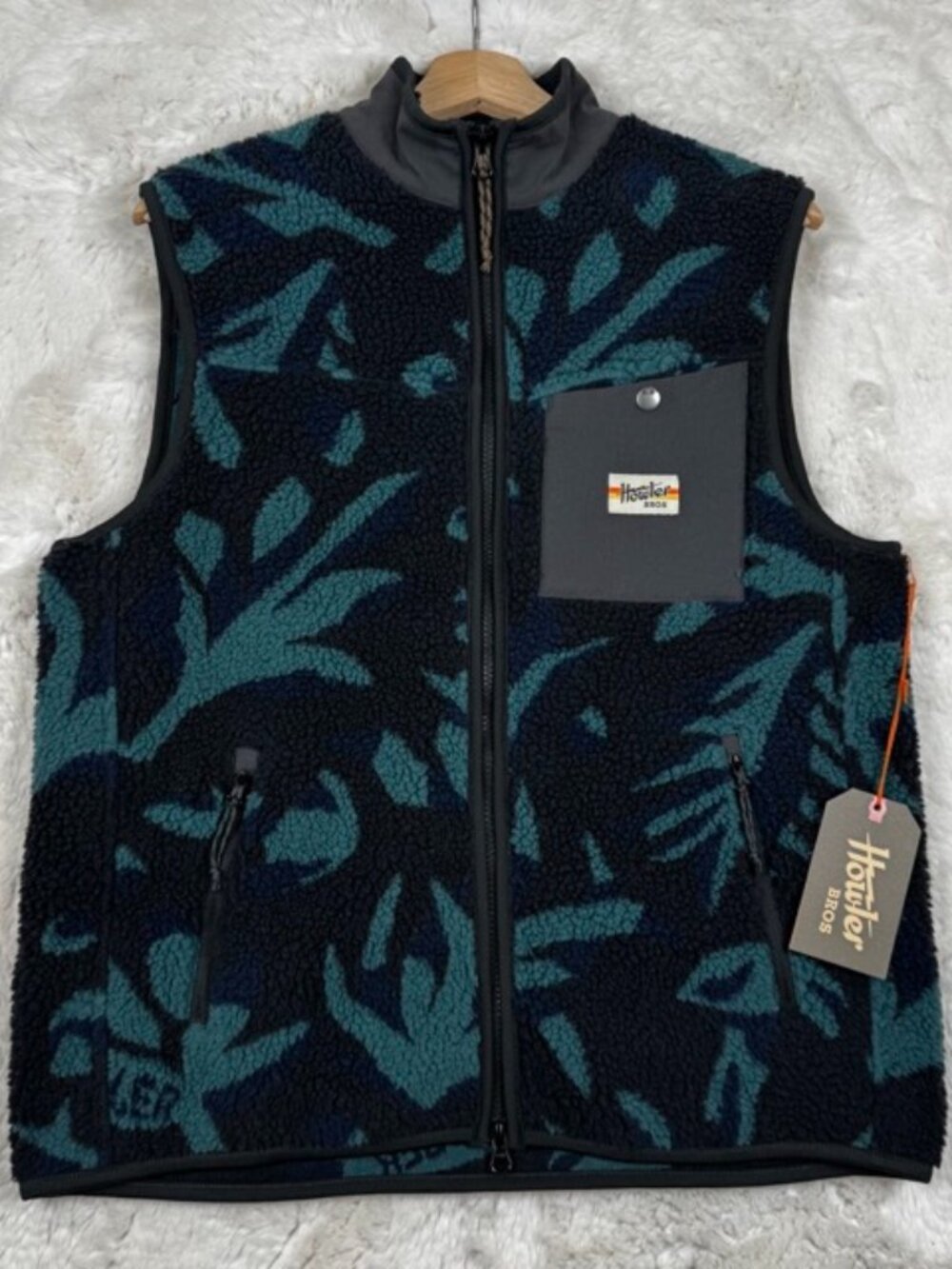 Howler Brothers Chisos Fleece Vest Mens Small Sherpa Forgotten Forest NWT NEW